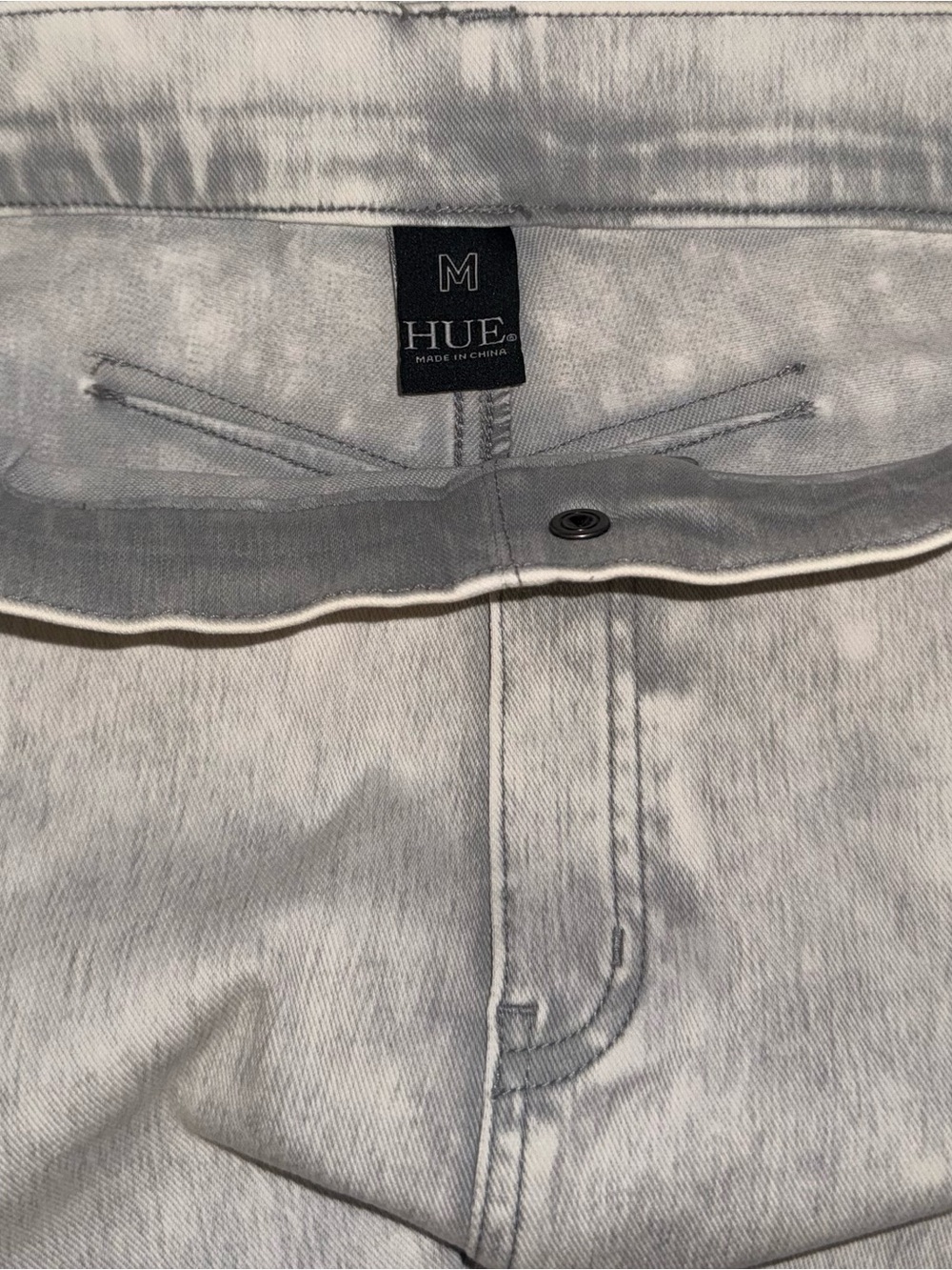 HUE Light Wash Acid Wash Denim Leggings Wide Leg Pants (Size M) - Picture 2 of 4